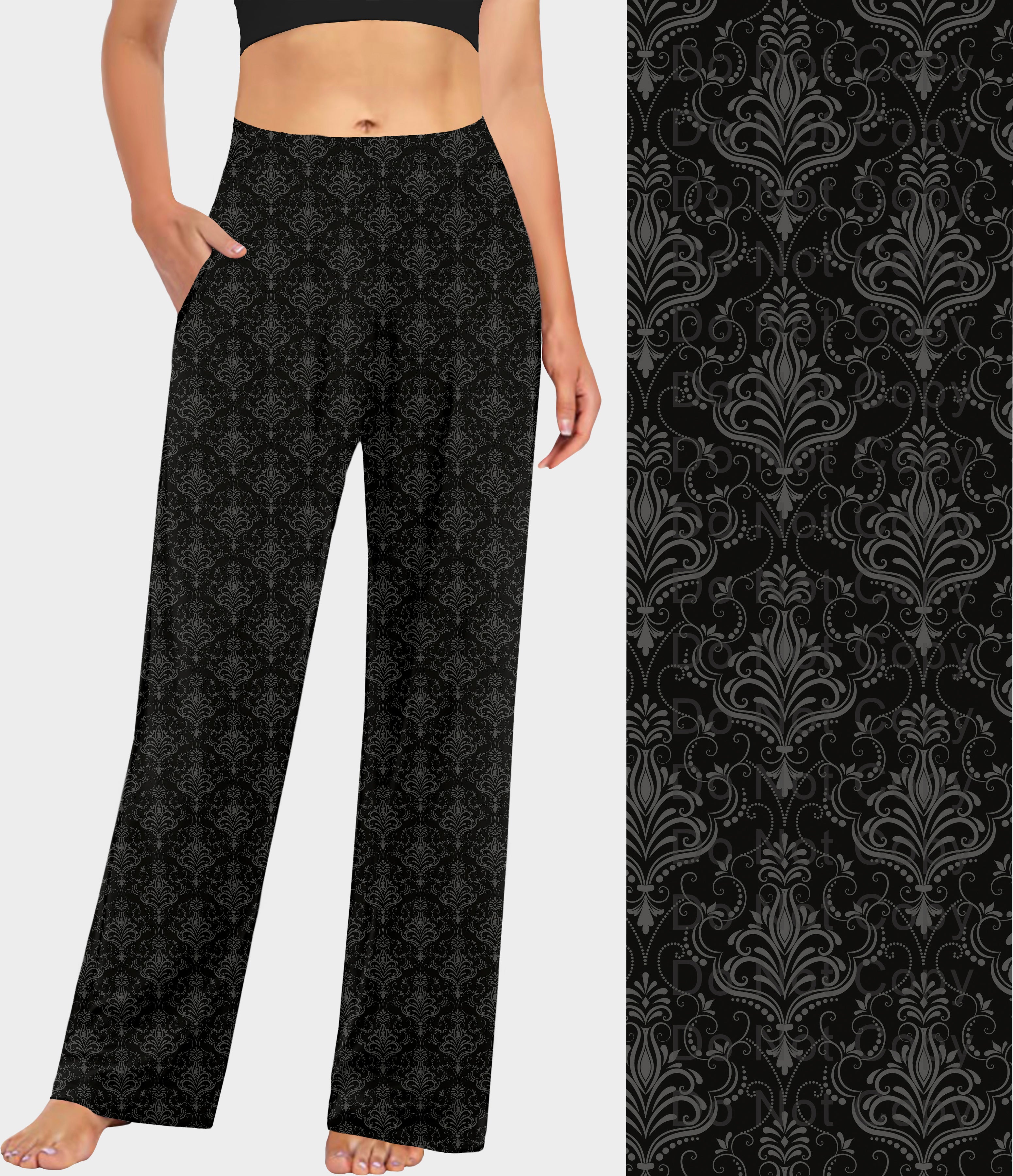 Black Damask Lounge Pants (ready to ship)