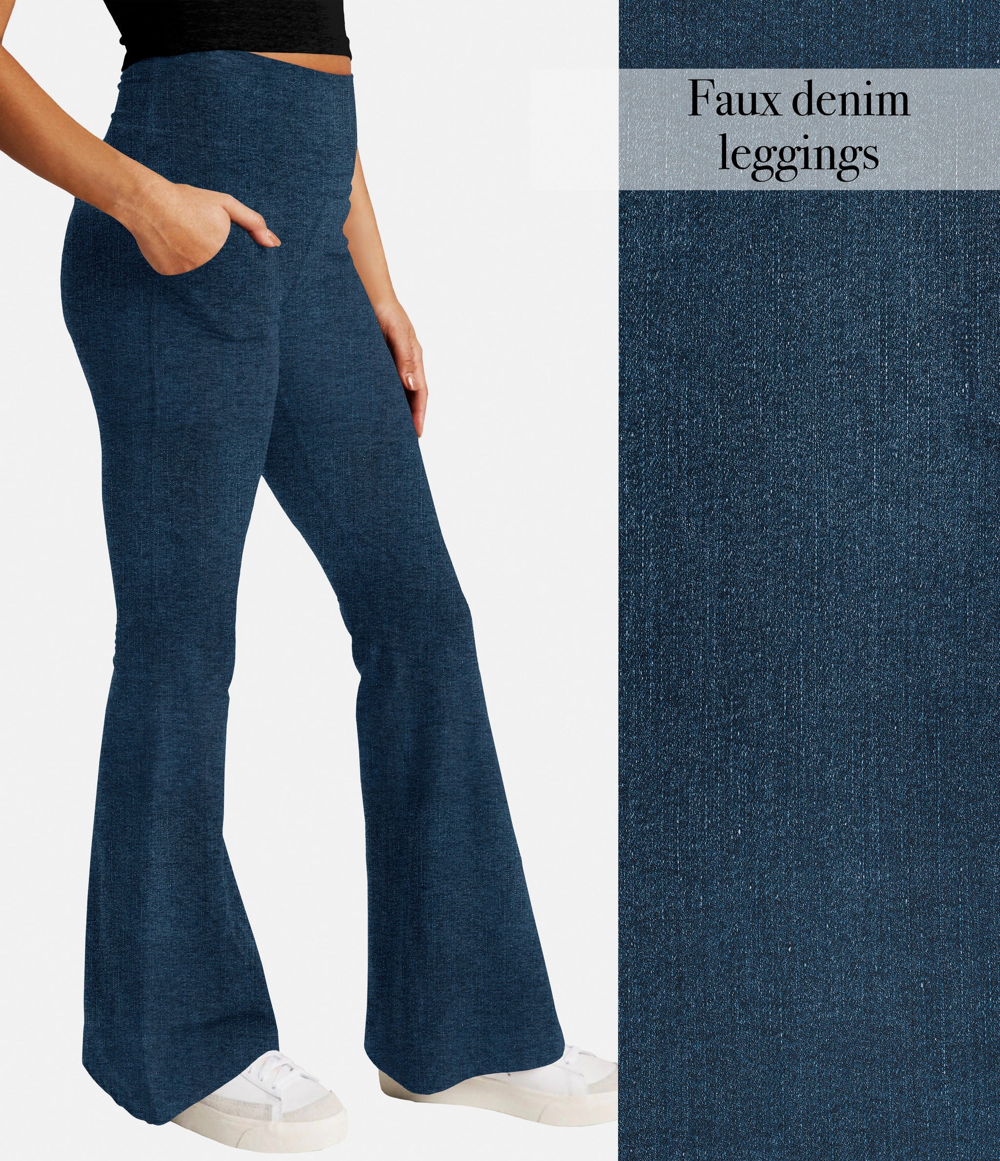 Faux denim leggings best sale