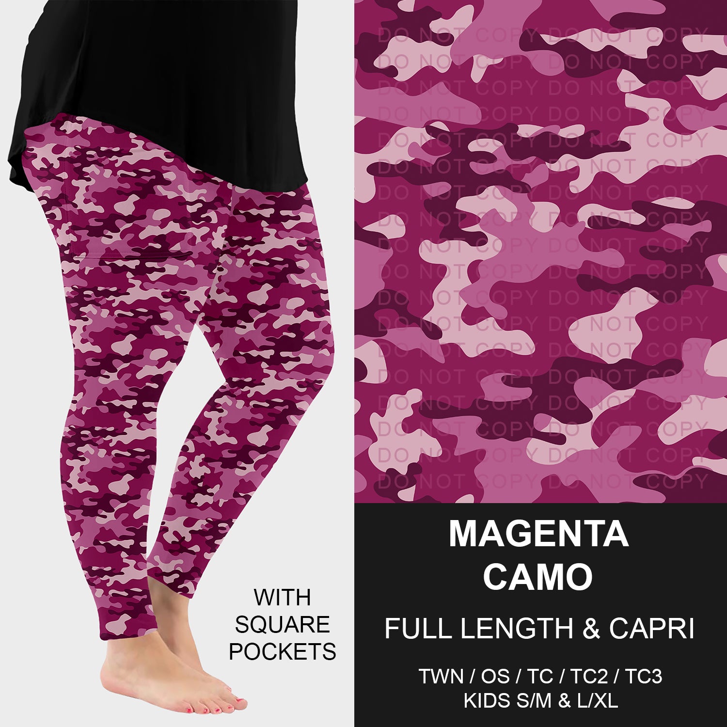Pre-Order Magenta Camo Leggings w/ Pockets (ETA: mid Nov.)