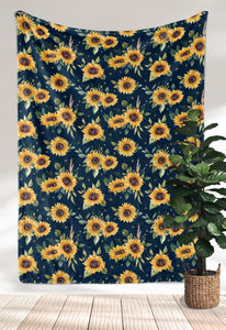Starry Sunflower Fleece Blanket