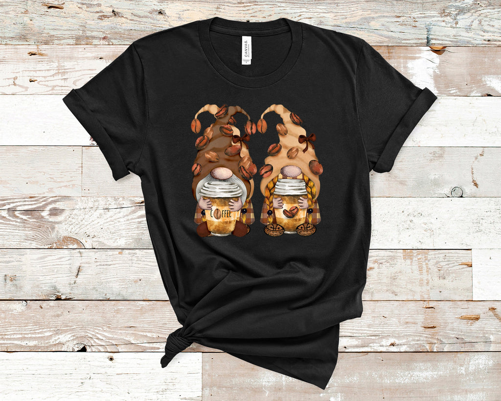Coffee Gnomes Tee Custom Print Gnome T-Shirts - Arrow Trend Leggings