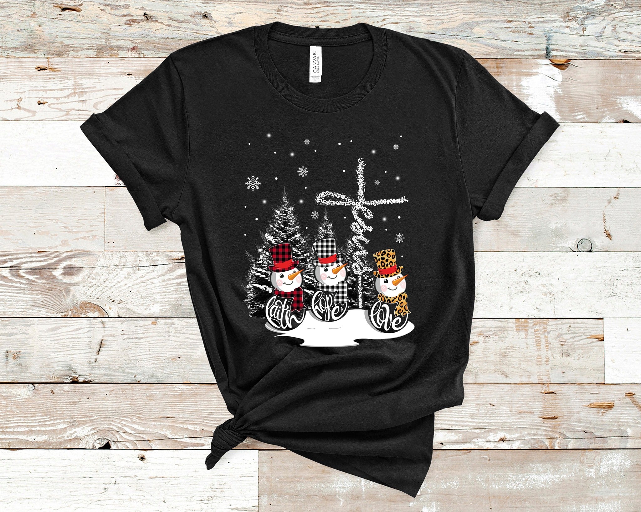 Faith Hope Love Christmas T-Shirt (Made to Order)