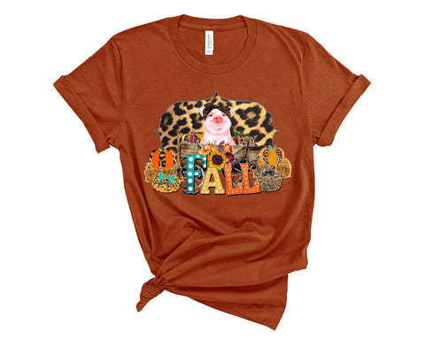 Fall Piggy T-Shirt (Made to Order)