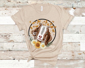 Floral Goat T-Shirt (Made to Order)