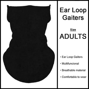 Black Gaiter Custom Print Fashion Gaiters with Ear Loops Face Covering - Arrow Trend Leggings
