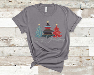 Pattern Christmas Trees T-Shirt (Made to Order)