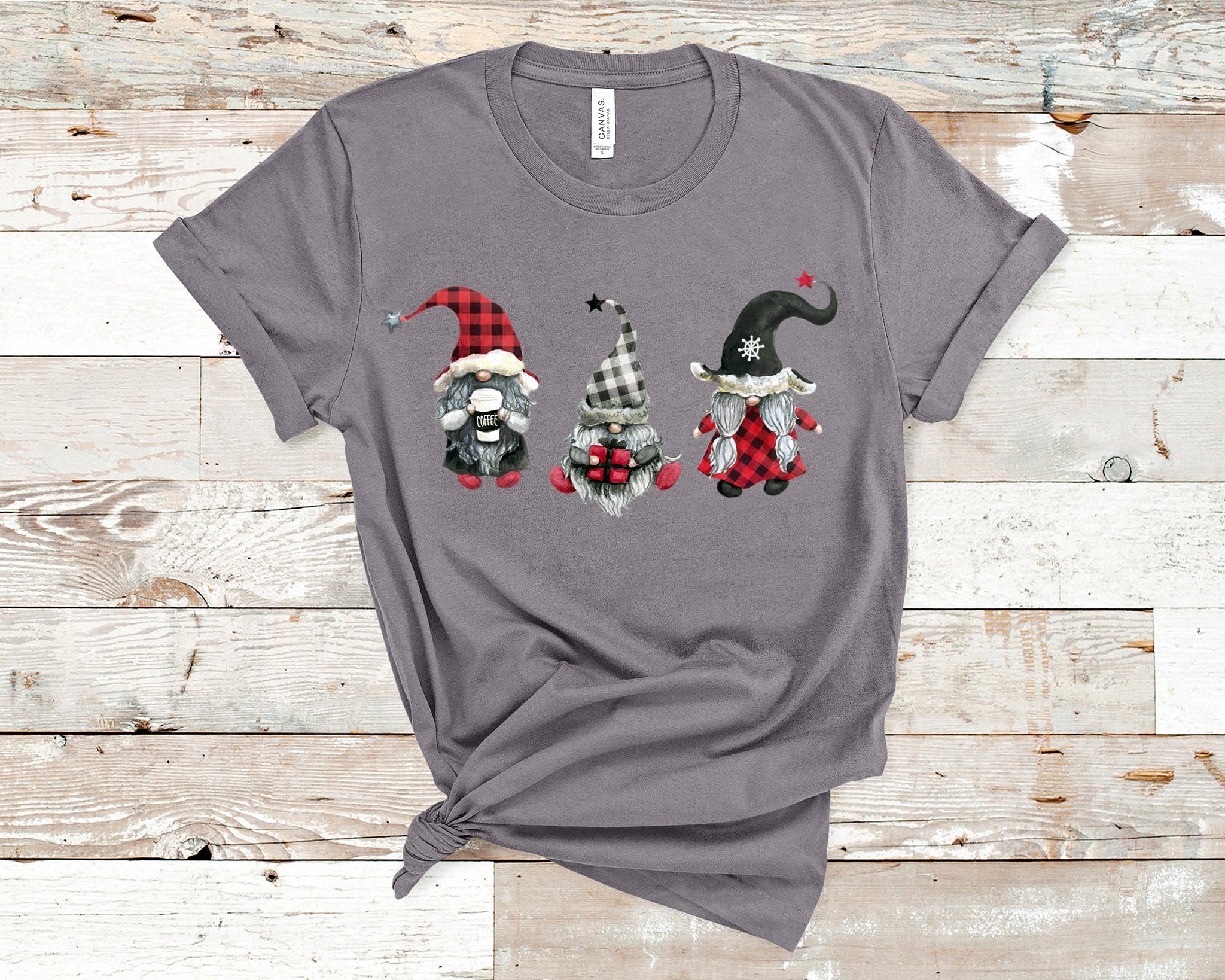 Buffalo Plaid Gnomes Christmas T-Shirt (Made to Order)