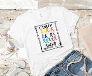 Cancer Sucks in Every Color T-Shirt (Made to Order)
