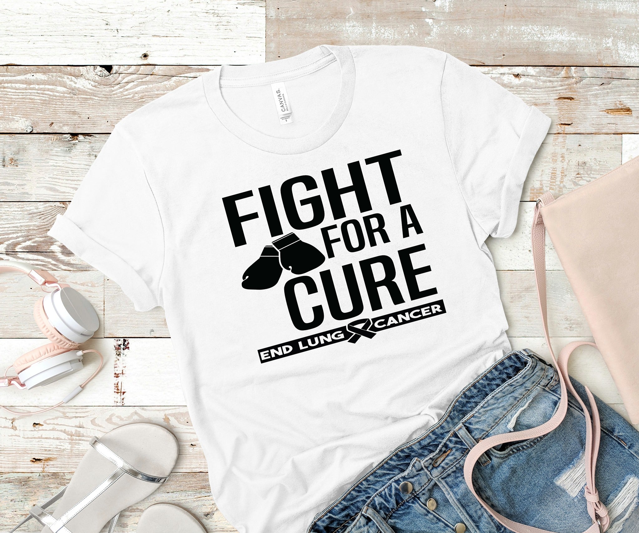 Fight For a Cure Lung Cancer T-Shirt (Made to Order)