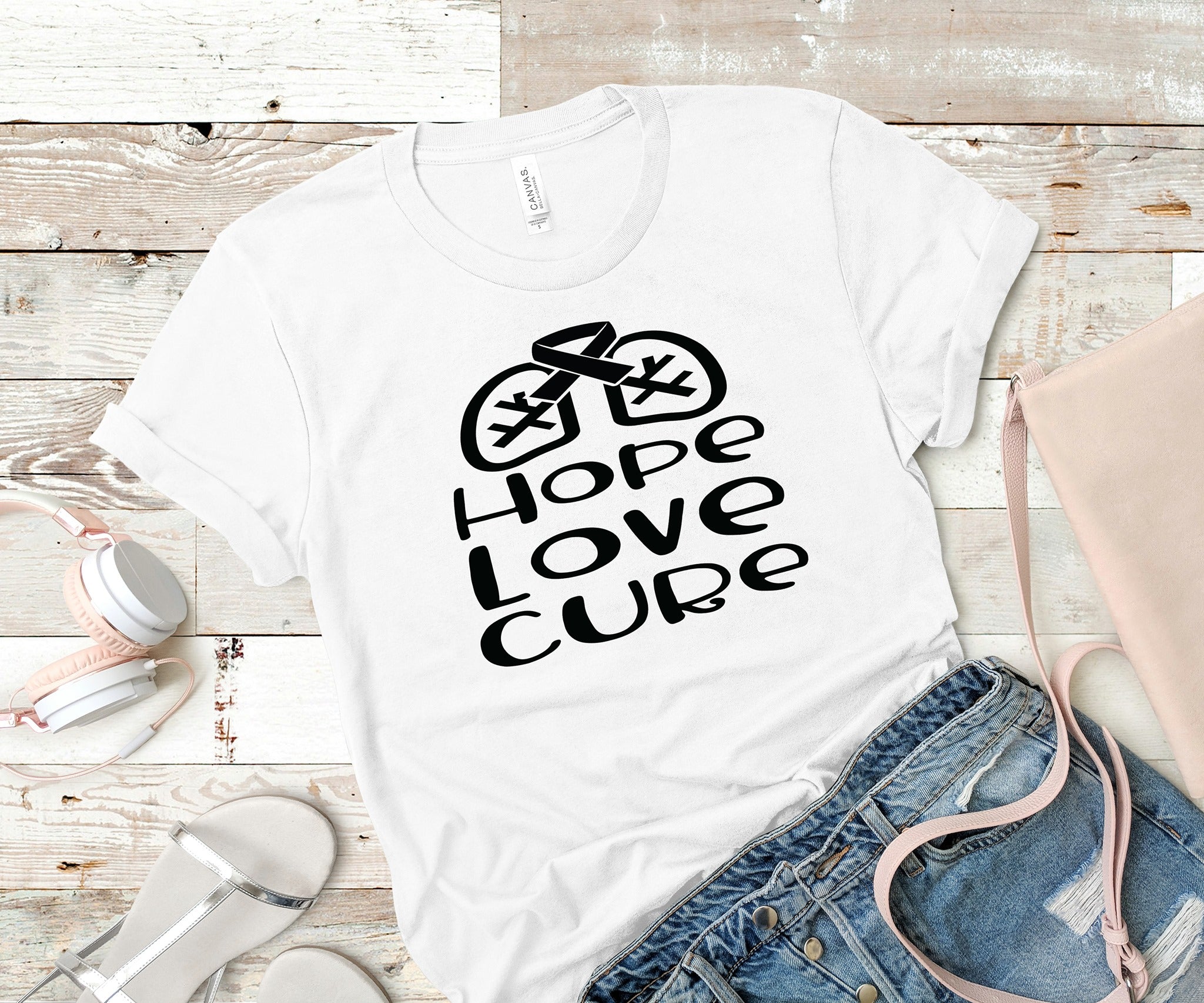 Hope Love Cure Lung Cancer T-Shirt (Made to Order)
