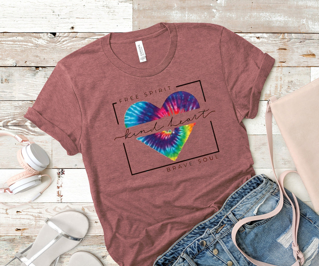 Kind Heart T-Shirt Cute and Fun Custom Print Tee's - Arrow Trend Leggings