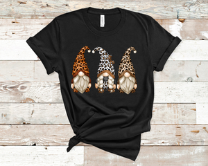 Leopard Gnomes Tee Custom Print Gnome T-Shirts - Arrow Trend Leggings