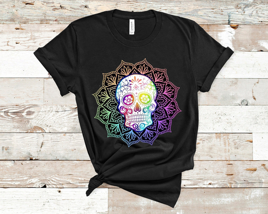 Mandala Skull Tee Custom Print T-Shirts 