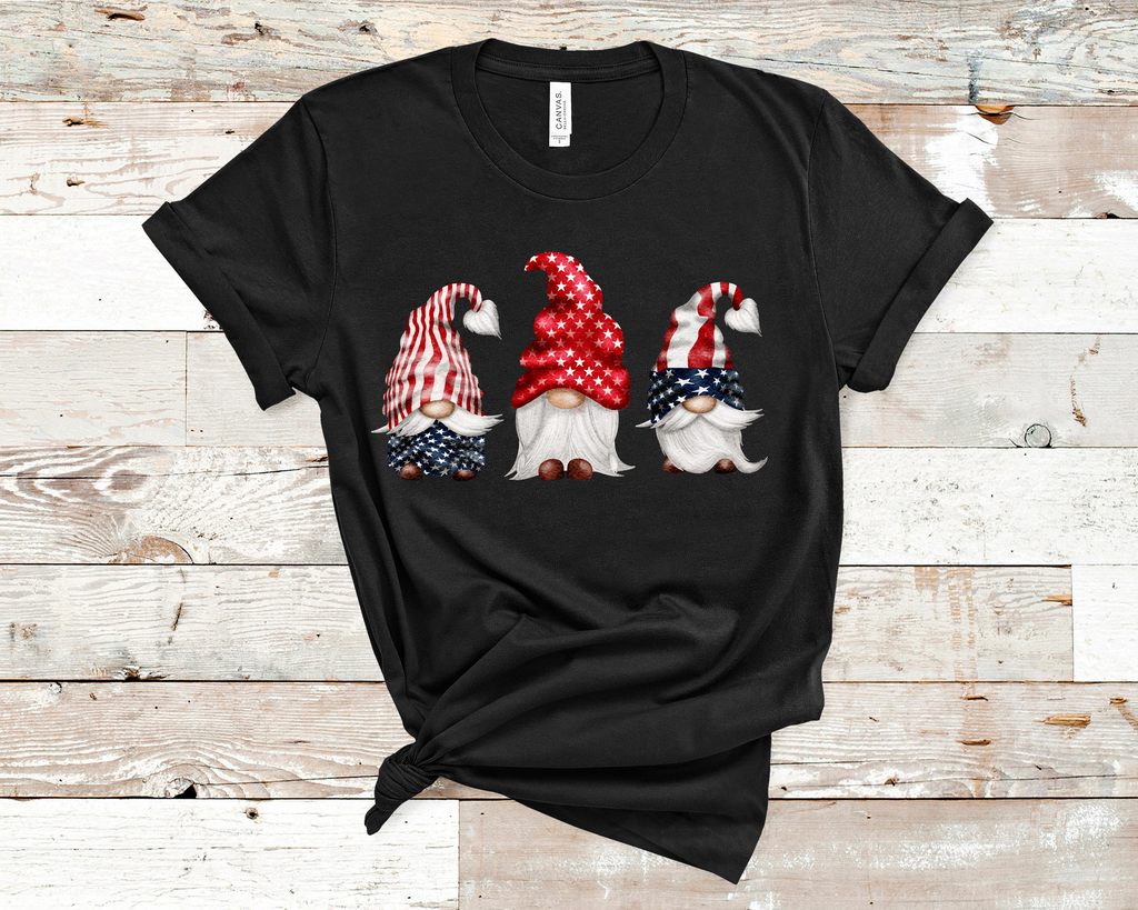 Patriotic Gnomes Tee Custom Print Gnome T-Shirts - Arrow Trend Leggings