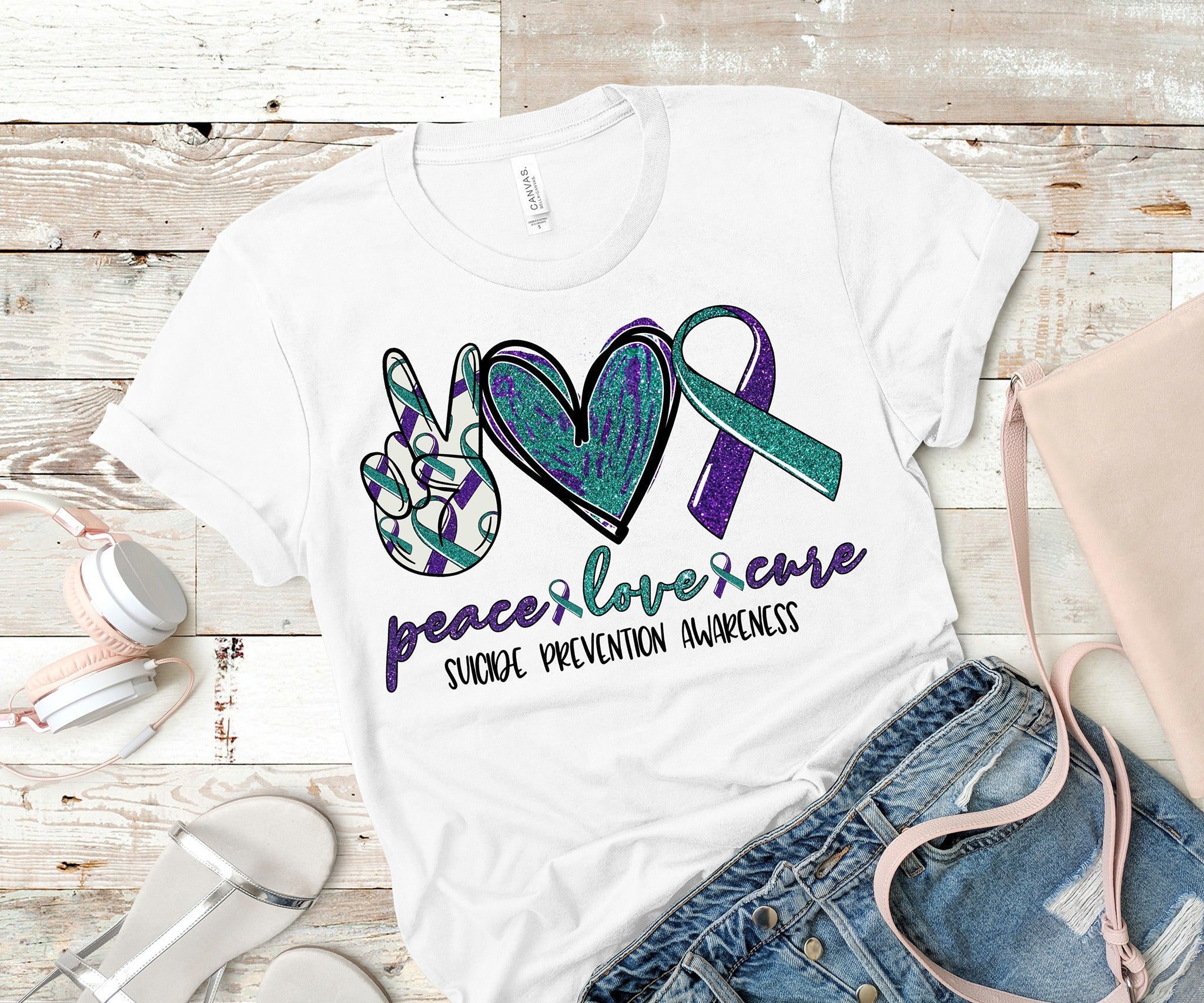Peace Love Suicide Prevention T-Shirt (Made to Order)