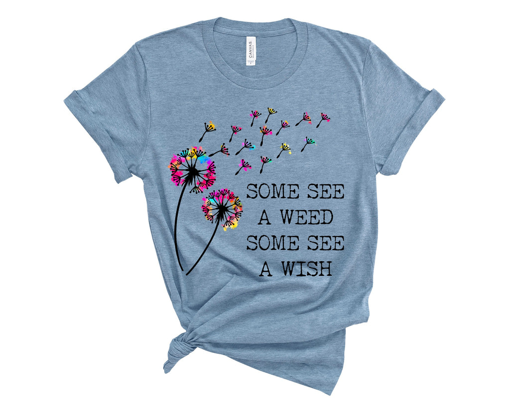 Some See a Wish Flower T-Shirt Cute and Fun Custom Print Tee's - Arrow Trend Leggings