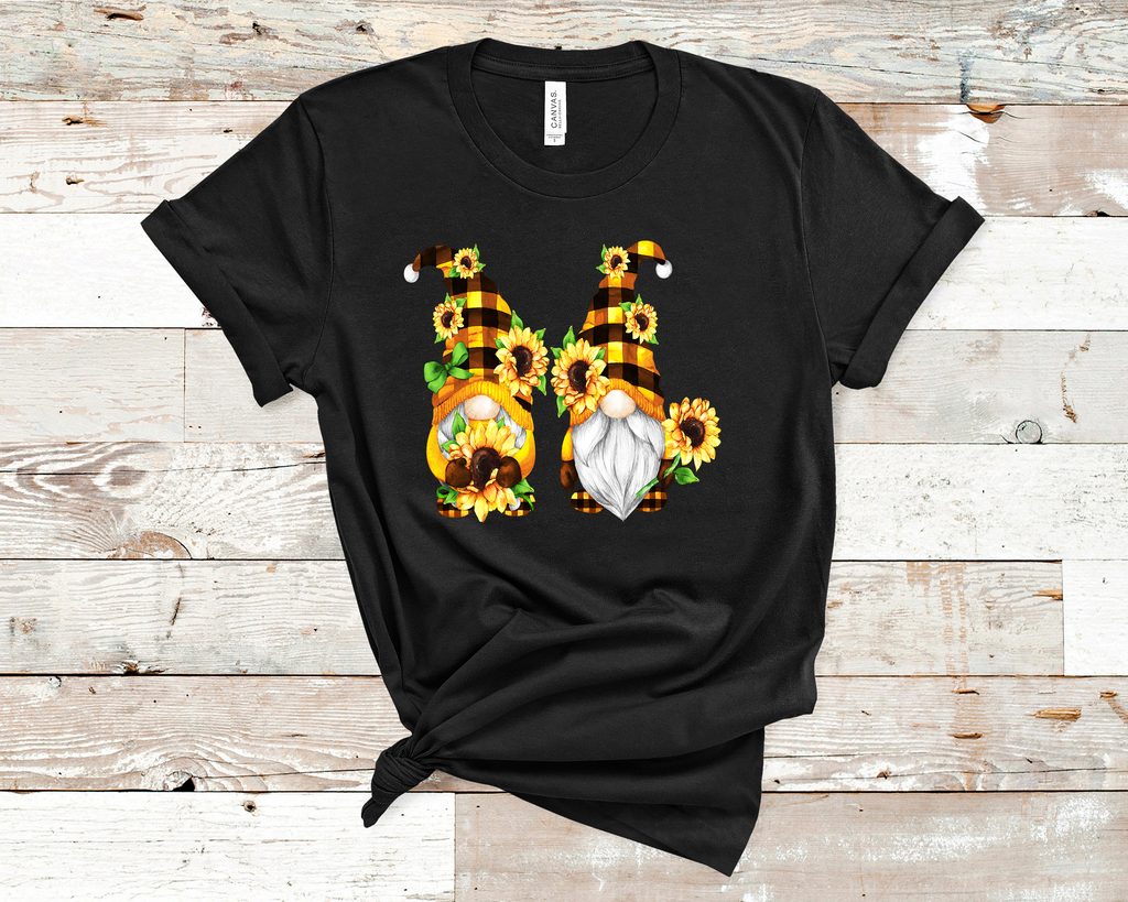 Sunflower Gnomes Tee Custom Print Gnome T-Shirts 