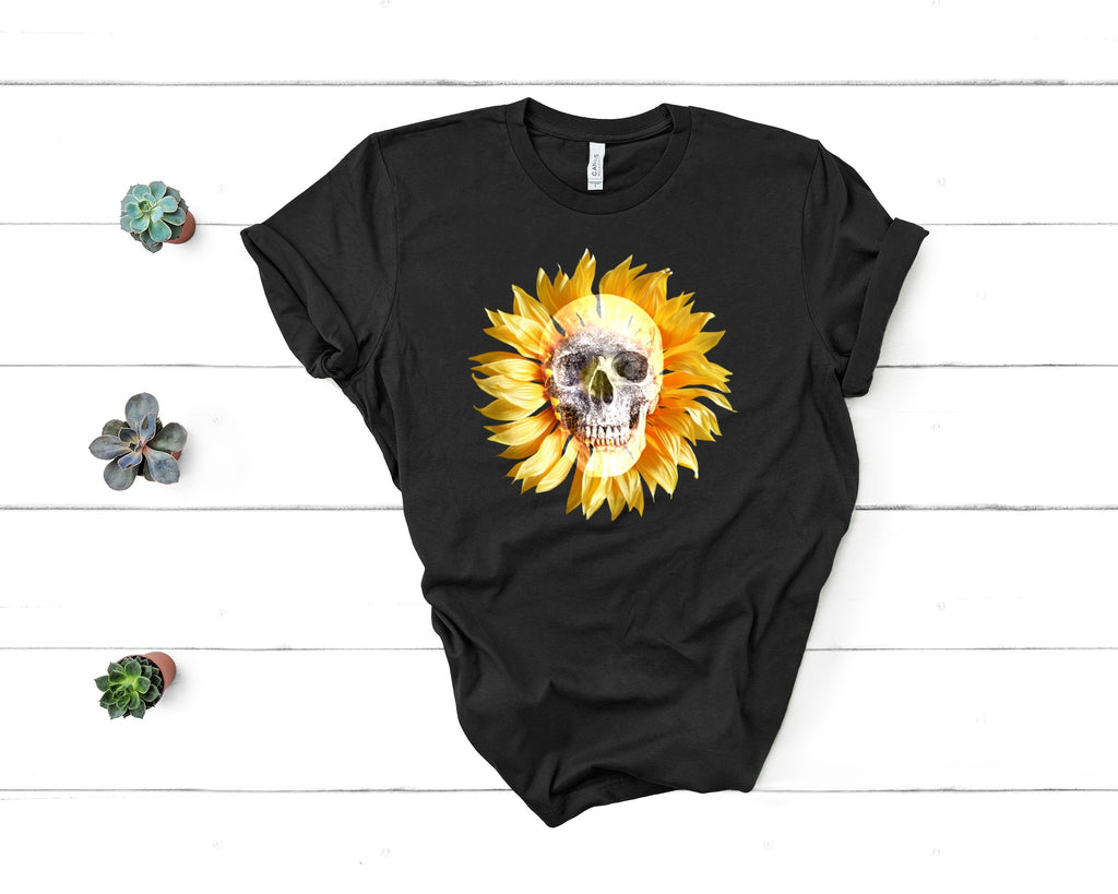 Sunflower Skull T-Shirt Cute and Fun Custom Print Tee's - Arrow trend Leggings
