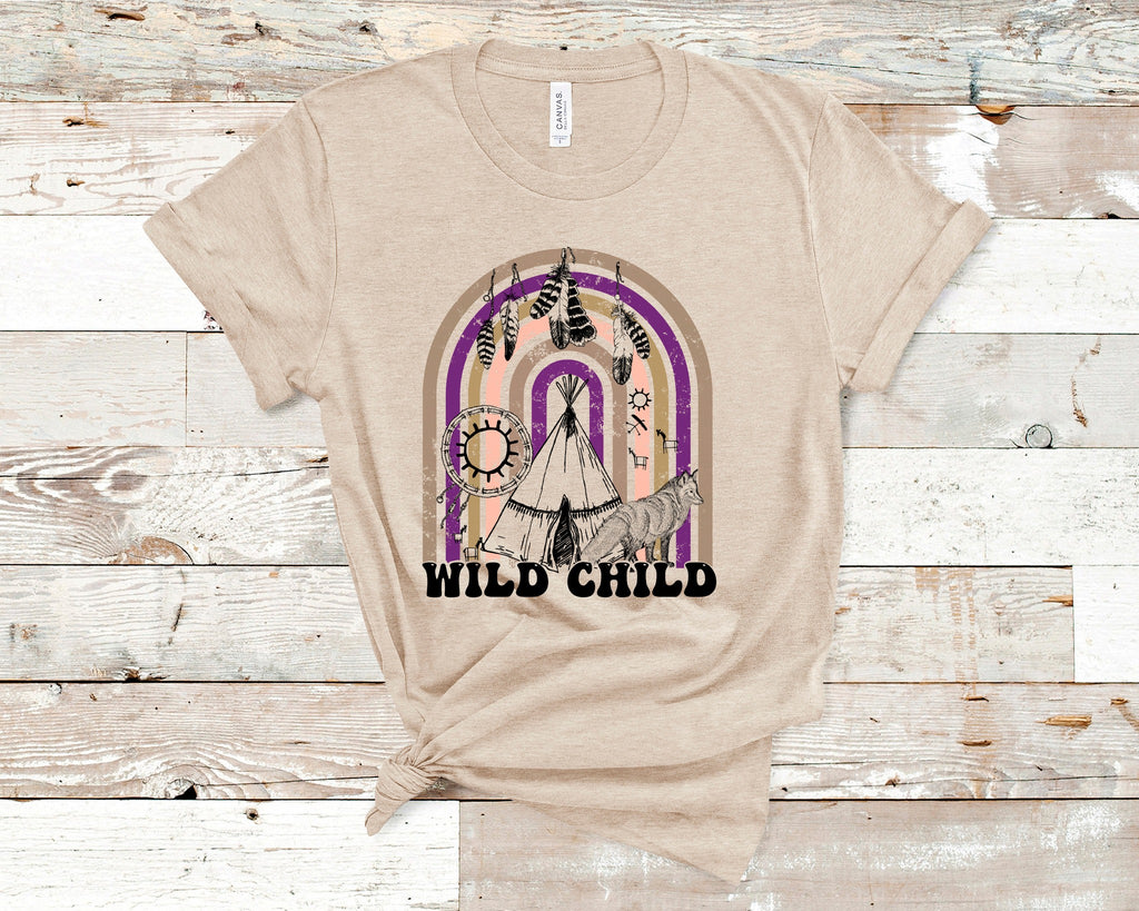 Wild Child T-Shirt Cute and Fun Custom Print Tee's - Arrow Trend Leggings